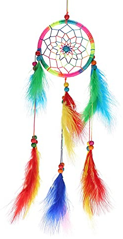 LetCart Traumfänger, Traumfänger Feder handgefertigte Wand hängende Dekoration Geschenk für Jungen Mädchen Craft Geschenk Wohnzimmer Home Decoration(Mehrfarbig)
