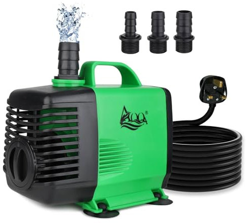 AQQA Submersible Water Pump, 2000L/H Adjustable Ultra Quiet Water Pump for Water Feature, 2m High Lift for Fountains Pump for Fish Tank Hydroponics, Small Pond, Waterfalls, Aquariums