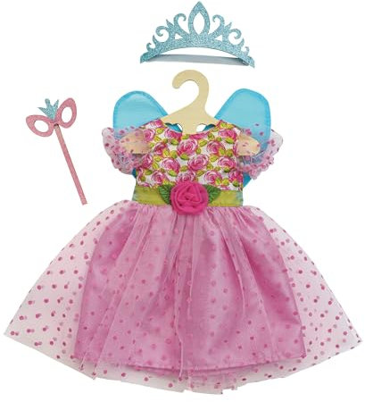 Heless 1440 - Puppenkleidung im Design Prinzessin Lillifee, Kleid inkl. Glitzerkrone und Augenmaske für Puppen und Kuscheltiere der Größe 28-35 cm