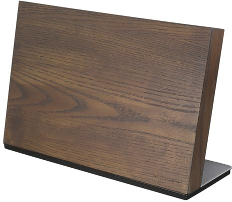 Zassenhaus STUDIO - Ceppo magnetico per coltelli da carne, coltello da taglio e altro ancora, per 8 coltelli, in legno di frassino/acciaio inox, 36 × 12,5 × 23 cm