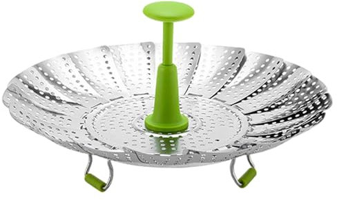 Soporte de vapor de acero inoxidable, soporte de vapor plegable y extensible – Insertos de cocción al vapor de acero inoxidable en forma de fuga de cocción al vapor de acero inoxidable para coche