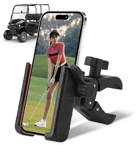 ZEMBSOYA Golfwagen-Handyhalterung, Golf-Telefonhalterung, 360-Grad-Drehung, Handy-Halterung für Golfwagen, kompatibel mit allen Smartphones und Handyhüllen
