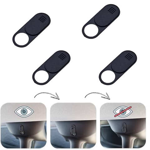 NAAA 4X Kamera-Abdeckung für Tesla Model 3/Y/S/X & Laptop | Schieber für Innenkamera & Webcam | Privatsphäre-Schutz für Handy & Notebook