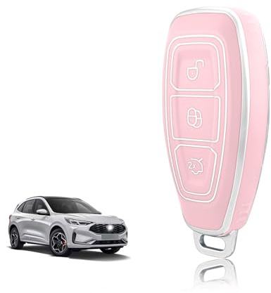 TOOMUME Funda Llave Coche para Ford Focus MK3 MK4 ST Kuga Fiesta Puma C-MAX | Silicona Suave, Antigolpes, Anticaídas, Antiarañazos, Carcasa Protectora Llave para S-Max B-Max Mondeo Ecosport Galaxy Ranger