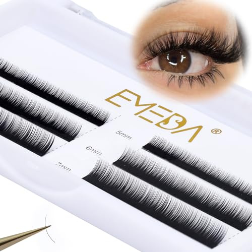 Untere Wimpern Extensions, EMEDA 5mm 6mm 7mm 0,03 mm J curl kurz unter Wimpernverlängerungen eine nach der anderen Bottom lash extensions (0.03mm J 5-7mm)