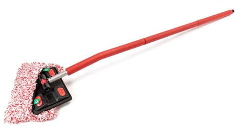 Mitt on a Stick PRO+ | Extendable Car Wash Brush, Mop, Mitt, Sponge | Red with Korean Dragon Microfiber Cover
