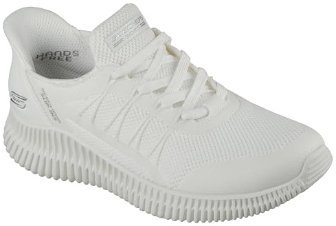 Skechers Women's Bobs Geo Lite Divine Pace Slip-in Trainers, White Knit, 8 UK