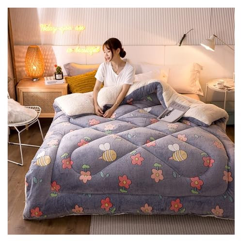 Kaschmirdecke für gemütliche Nächte – weiche, warme Bettwäsche für den Winter, einfache und doppelte Bettdecke mit Watte – halten Sie die ganze Nacht bequem und warm