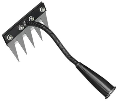 5/6/7/8 Teeth Garden Hand Rake Farm Tool Weeding Scarifier Agricultural Nail Harrow WeedingTool Harrow Garden Metal Lawn Carbon leveling aerator leveling Steel manual shovel fork iron fork Upr