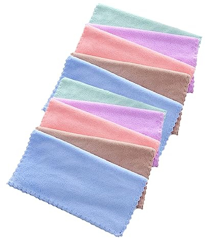DEARMAMY Set Da 10 Salviette Struccanti in Microfibra 25x25 Cm, Panni Viso Morbidi e Riutilizzabili Per Pulizia Viso Donna, Asciugamani Corallo Delicati Per Rimuovere Trucco e Cura Quotidiana