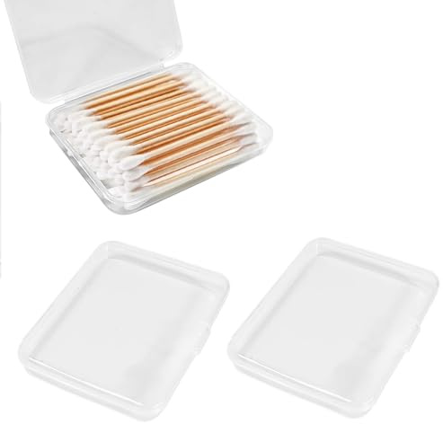 BLNC 2 Pcs Cotton Bud Holder, Toothpick Holder Cotton Pad Holder Travel Case Travel Cotton Bud Holder for Storing Cotton Balls Flosser Toothpicks