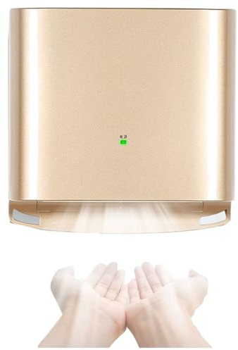 UPLTOE Asciugamani Automatico con Sensore a Infrarossi per Bagno di Casa,Extra Silenzioso,Risparmio Energetici,Einfach Montieren,per Uso Commerciale e Domestico(Oro) Gold