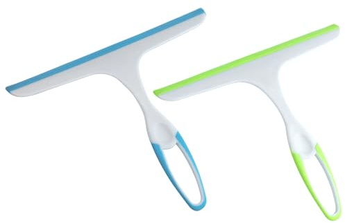2 pezzi Estrattori Doccia in gomma,Tergicristallo Lavavetri,Spazzola Bagno,Tergivetri Doccia Spatola, Doccia Lama,Tergivetro Doccia Plastica,per specchio, bagno, finestre