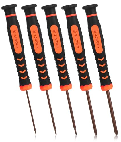 5 Pcs Precision Screwdriver Set, Small Phillips Screwdrivers Kit with 1.2mm,1.5mm,2.0mm,3.0mm,4.0mm for Eyeglass, Watch, Computer, Laptop, Phone, Screwdriver Repair
