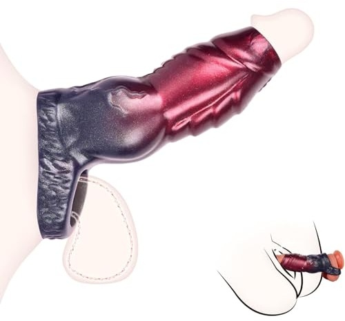 Manica del pene con nodo Manica del cazzo, Anello pene Estensore Ingranditore ultra-morbido for coppie, Ritarda l'eiaculazione Miglioramento dell'erezione più forte(S)