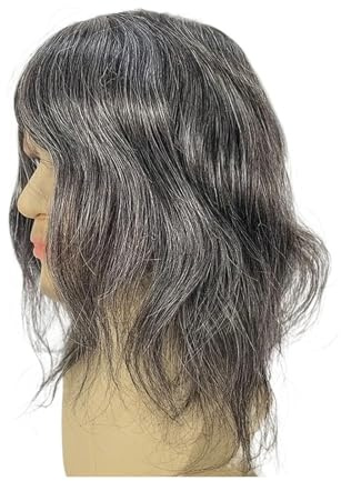 Für Männer 30,5 cm langes Haar for Herren, Toupet, brasilianisches Echthaar, Herren-Perücken, dünne Hautbasis, PU-Ersatz Perückenkopf(1B40#)