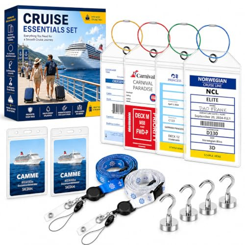 Pnrskter Kofferanhänger Kreuzfahrt, Premium Gepäckanhänger | Robust, Wiederverwendbar, Für AIDA, MSC, TUI, Reisen & Kreuzfahrt
