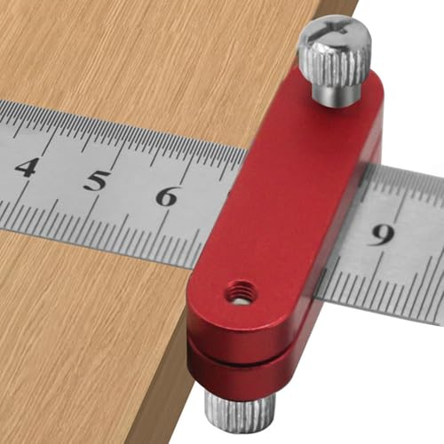 Woodworking Ruler Locator | Steel Ruler Locator for Woodworking | Ergonomic Design Scriber Gauge Stop Block for Carpenters, Engineers, Modelers