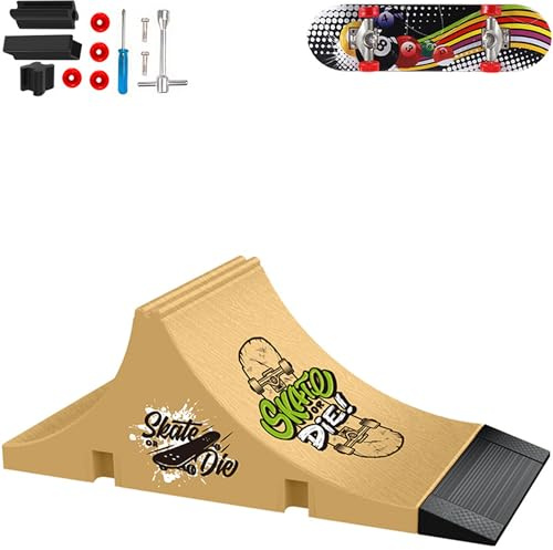 Gxdamxz Mini Finger Skateboard & Fingerboard Rampe Set, Attrezzature per Allenamento