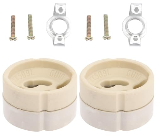 WRITWAA Douille en Céramique Stable Gu10 Gz10 Résistante la Chaleur Support 2 Pièces, pour Projet Lumière DIY et Bars