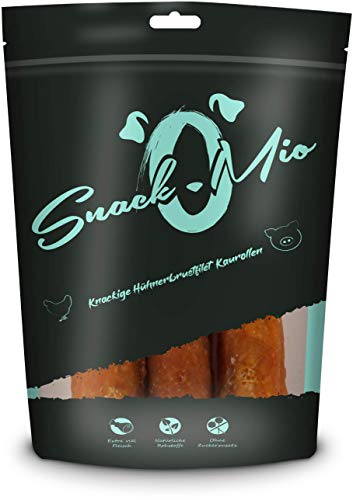SNACKOMIO - Snack Premium pour chiens - Rouleau à mâcher croquant au blanc de poulet, sans céréales, 1 paquet (1 x 150g)