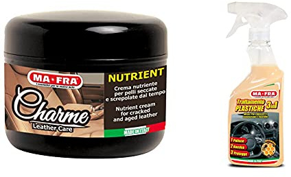 Ma-Fra 1133175 Charme Crema Nutriente per Pelli Secate, 150 &, Trattamento 3In1 Plastiche, Pulisce, Ravviva E Protegge Le Parti Interne Dell'Auto, Creando Una Barriera Anti Raggi UV, Formato 500Ml