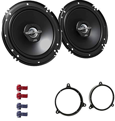 JVC CS-J620X Auto Lautsprecher 16,5 cm mit Einbauset passend für Toyota Corolla E12 2002-2007 Türen hinten 600 W 165mm 2 Wege Koax
