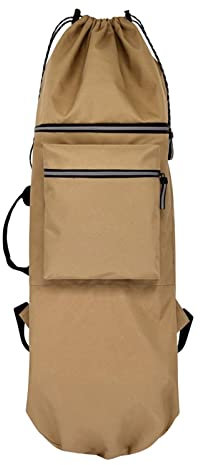 Amagogo Skateboard-Rucksack-Tasche, Longboard-Tragetasche, Organizer, tragbare Oxford-Aufbewahrungstasche, Skiboard-Handtasche, Skateboard-Hülle für, Khaki 90cmx33cm