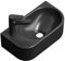 EMKE Lavabo Suspendido 400 x 215 x 120 mm – Lavabo Compacto y Elegante para Pequeños Baños y WC de Invitados – Grifo a la Izquierda, Instalación en la Pared, Negro Mate