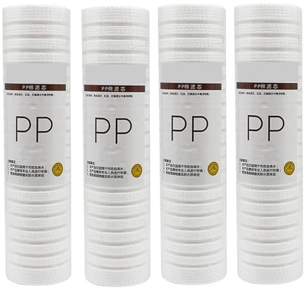 Filtro per l'acqua in cotone PP scanalato da 10 x 2,5 per tutta la casa, 4 cartucce di ricambio, compatibile con la filtrazione dell'acqua di pozzo(5 micron)