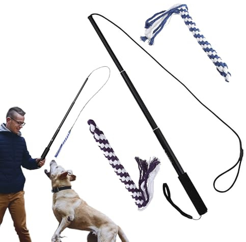 Genérico Caña Extensible para Perros | Vara De Juego con Señuelo Masticable,Juego Interactivo Extensible para Razas Pequeñas Medianas Y Grandes | Adiestramiento Y Entrenamiento Canino