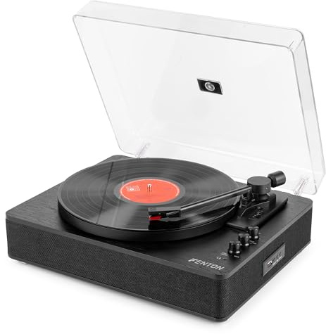 Fenton RP162B - Tocadiscos con Bluetooth bidireccional y USB Acabado Negro