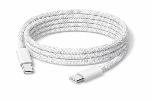 Générique Câble USB-C vers USB-C 1 m Nylon Tressé – Charge Rapide et Synchronisation de Données – Compatible avec Smartphones, Tablettes et Ordinateurs Portables.