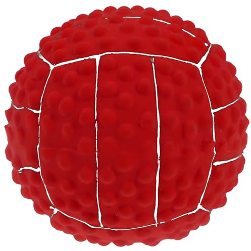 Kisangel Giocattolo per Cuccioli in Lattice Rosso Suono, Resistente per Masticare, Massaggia Gengive e Pulisce Denti, la Pulizia la Cura dei Denti del Cane