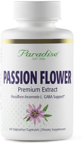 Paradise Herbs Passion Flower, Supplement for Relaxation, Super Potent, Ultra Pure, Vegan, Non GMO, Gluten Free, 60 Count Vegetarian Capsules