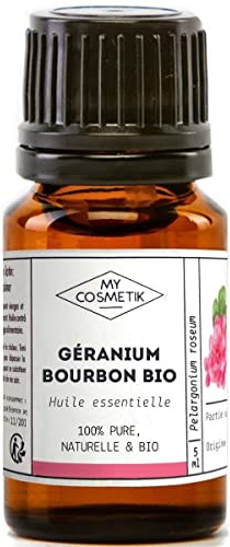 MY COSMETIK - Ätherisches Bourbon-Geranienöl - Aus biologischem Anbau - HEBBD/HECT chemotypisiert - 100% rein und natürlich - ECOCERT-zertifiziert - 5 ml