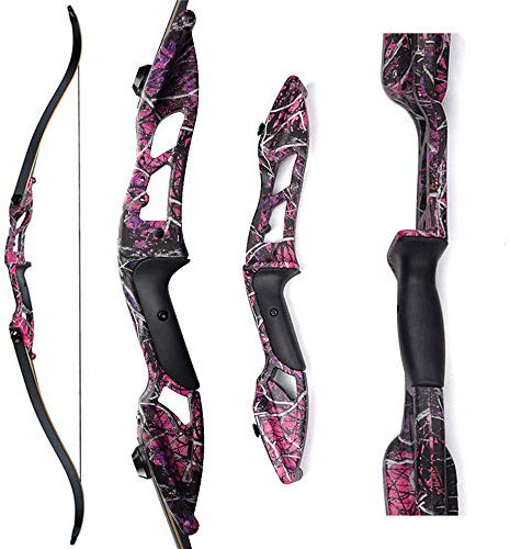 MILAEM 56zoll Takedown Recurve Bogen 30-50lbs Langbogen Metall Riser Jagdbogen Erwachsener Bogen für Rechtshänder