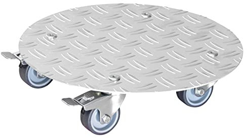 WAGNER Support à roulettes pour Pot de Fleur Alaska Ø 30 x 7,5 cm I intérieur + extérieur I Roule Pot en Aluminum anodisé I 2 Freins I Capacité de Charge 150 kg I Made in Germany - 20700501
