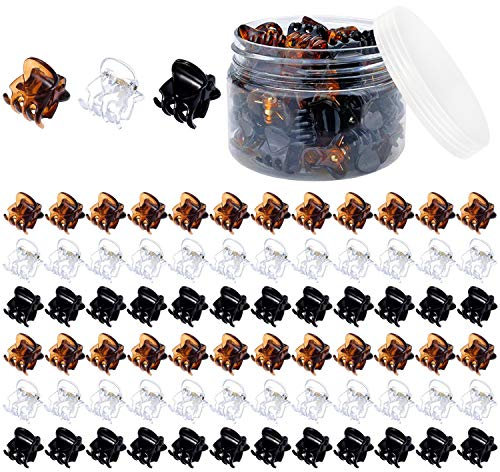 Haarklammer Klein, Funtopia 72 Stück 1.5cm Haarspangen Mini Kunststoff mit Box, Rutschfeste Haargreifer Kleine für Mädchen und Frauen, 3 Farben mit je 24 stk