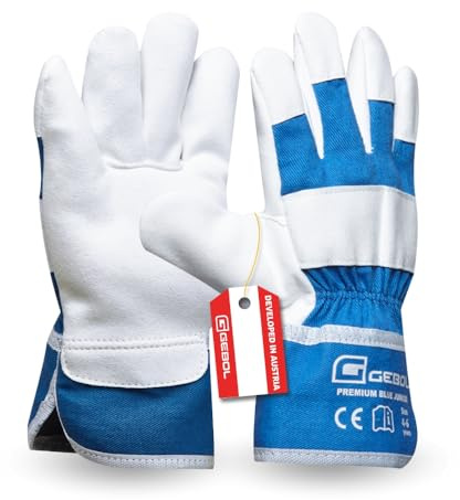 Gebol Guantes de trabajo para niños de 4 a 6 años, talla XXS (5), color azul