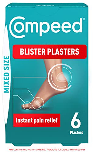 Compeed Blister Plasters Mixed Size 6 Pack - Hydrocolloid Foot Treatment - Heal Fast
