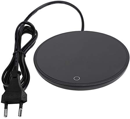 Akozon Coffee Cup Beverage Electric Waterproof Touch Heating Mat Warm Pad for Tea Milk(Black EU 220V) Warmer Heated Desktop Warming Plate Milk (EU-Black)