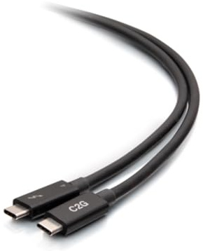 C2G Thunderbolt 4 USB-C-aktives Kabel, 0,5 m, 40 Gbit/s Übertragungsgeschwindigkeiten, 100 Watt Stromversorgung und 8K-Video