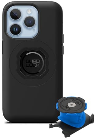 QUAD LOCK Vorbau/Lenker Handyhalterung Fahrrad Kit mit iPhone 14 Pro MAG Hülle