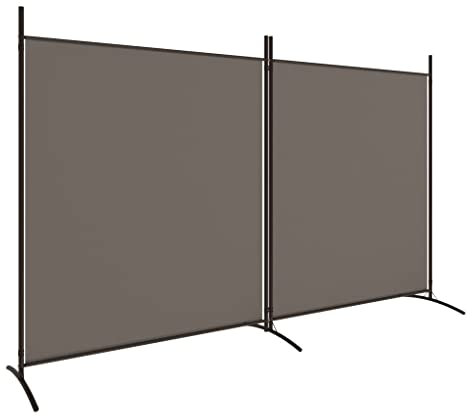 vidaXL Paravent 2-TLG. Raumtrenner Raumteiler Trennwand Umkleide Sichtschutz Spanische Wand Wohnzimmer Schlafzimmer Anthrazit 348x180cm Stoff
