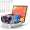 YOJA Station de Charge Rapide PD 90W USB Chargeur Multiple 6 Port Station Recharge avec 3X Port PD 20W USB C, Blanc
