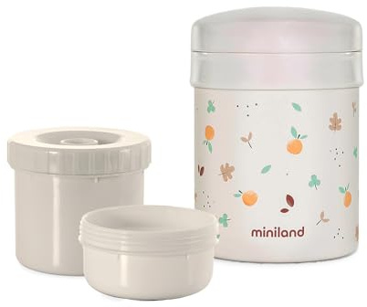 Miniland Thermetic Valencia. Thermos da 700 ml, con doppio strato in acciaio e chiusura ermetica interna, mantiene la temperatura fredda e calda per ore.