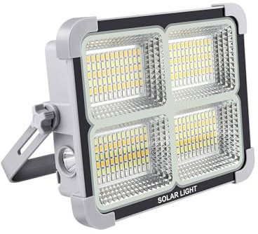 Projecteur LED Rechargeable 150W,Fosingut Portable Lampe Chantier avec Panneau Solaire Batterie Rechargeable/6 Modes/Aimant/11000mAh Power Bank/Étanche Lampe de Travail Pour Camping,Pêche,Urgence