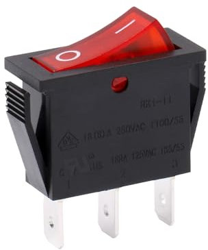 Anakel Home Repuesto Interruptor de Cafetera Universal compatible con Cafeteras de Goteo | Botón ON-OFF con 3 Pines 16A 250VAC | Color Rojo