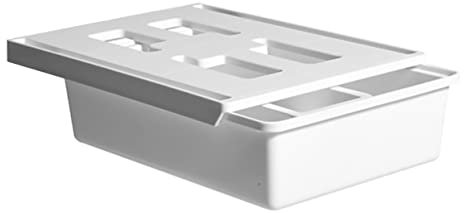 BCOATH Versteckte Schublade Für Schreibtisch Organizer Für Büro Mit Selbstklebendem Design Mittelgroße Aufbewahrungsbox Für Stifte Zubehör Und Platzsparend Und